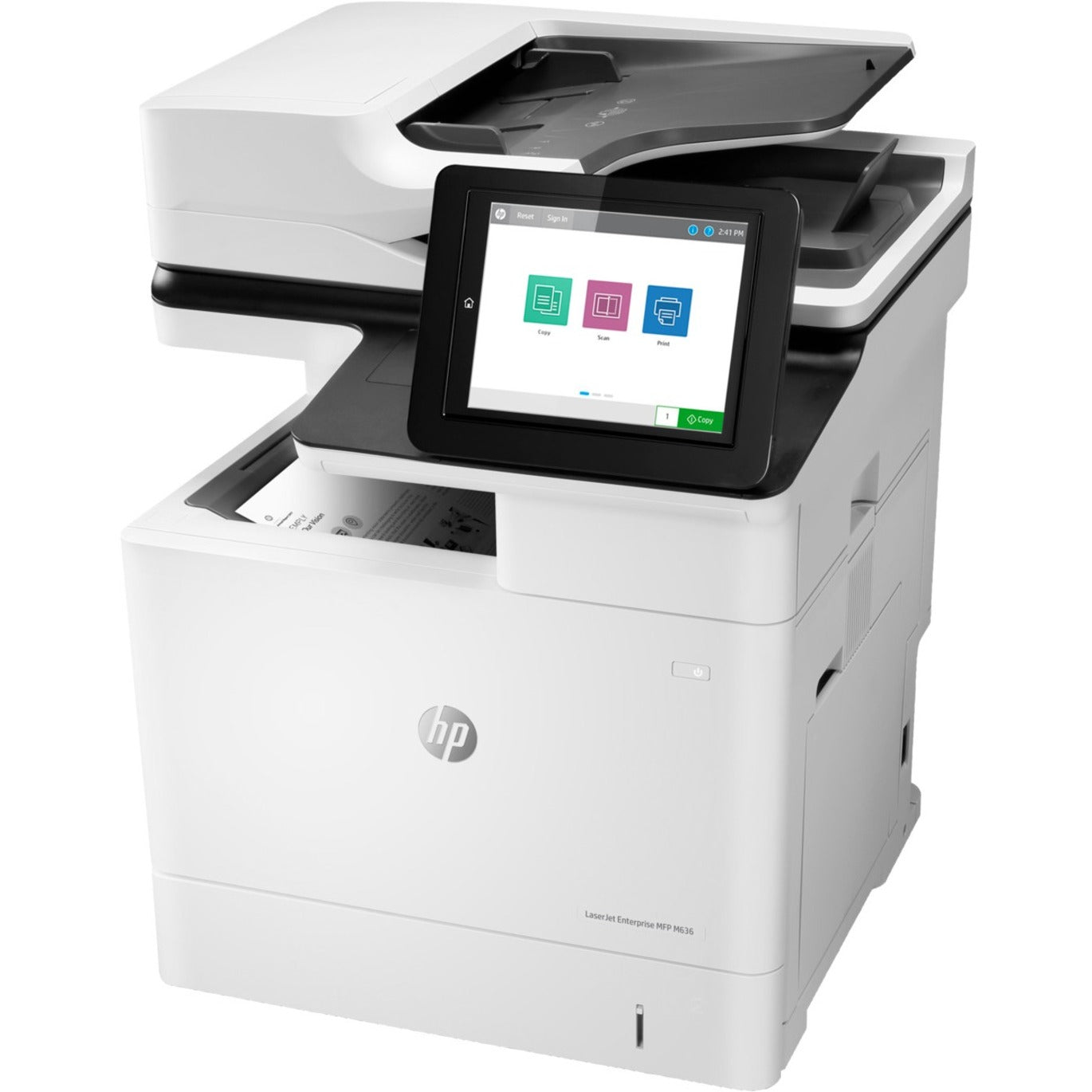 HP LaserJet M636fh Laser Multifunctionele Printer-Zwart-wit-Kopieerder/Fax/Scanner-75 ppm Zwart-wit Afdruk-1200x1200 Afdruk-Automatische Duplex Afdruk-300000 Pagina's Maandelijks-650 vellen Invoer-Kleur Scanner-600 Optische Scan-Zwart-wit Fax-Gigabit