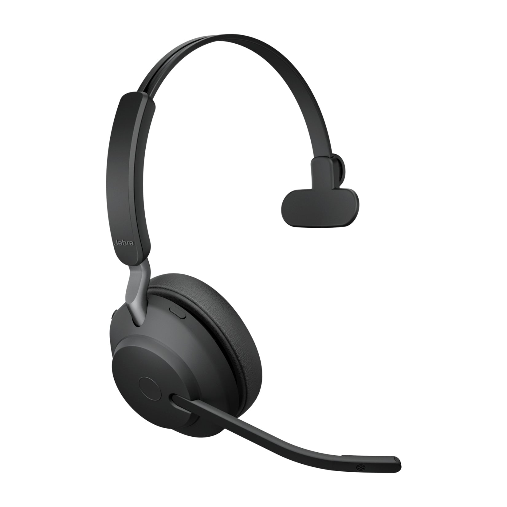 Jabra Evolve2 65 headset showcasing ergonomic design elements and cushioned earpiece from an alternate angle-alternate-image2