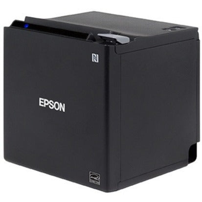 Side angle view of Epson TM-M30II showing sturdy construction and compact design