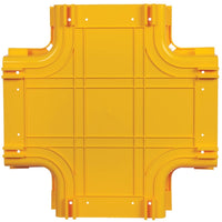 Bottom view of yellow fiber routing junction showing internal support structure-alternate-image7