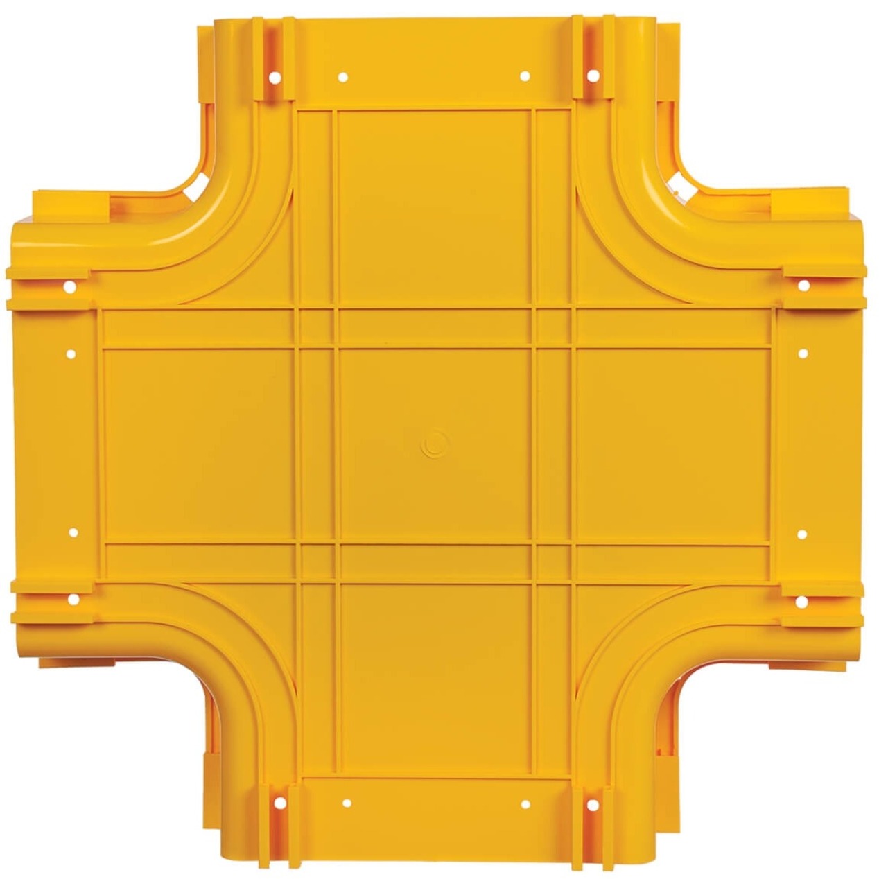 Bottom view of yellow fiber routing junction showing internal support structure-alternate-image7