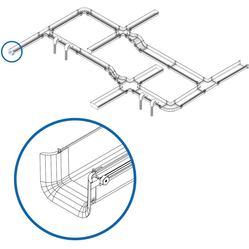 Technical diagram showing fiber routing system integration