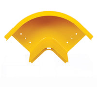 Top view of yellow PVC fiber routing elbow showing alignment features-alternate-image7