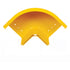 Top view of yellow PVC fiber routing elbow showing alignment features-alternate-image7