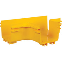 Yellow PVC T-junction component showing 90-degree fiber cable routing connection point-alternate-image1