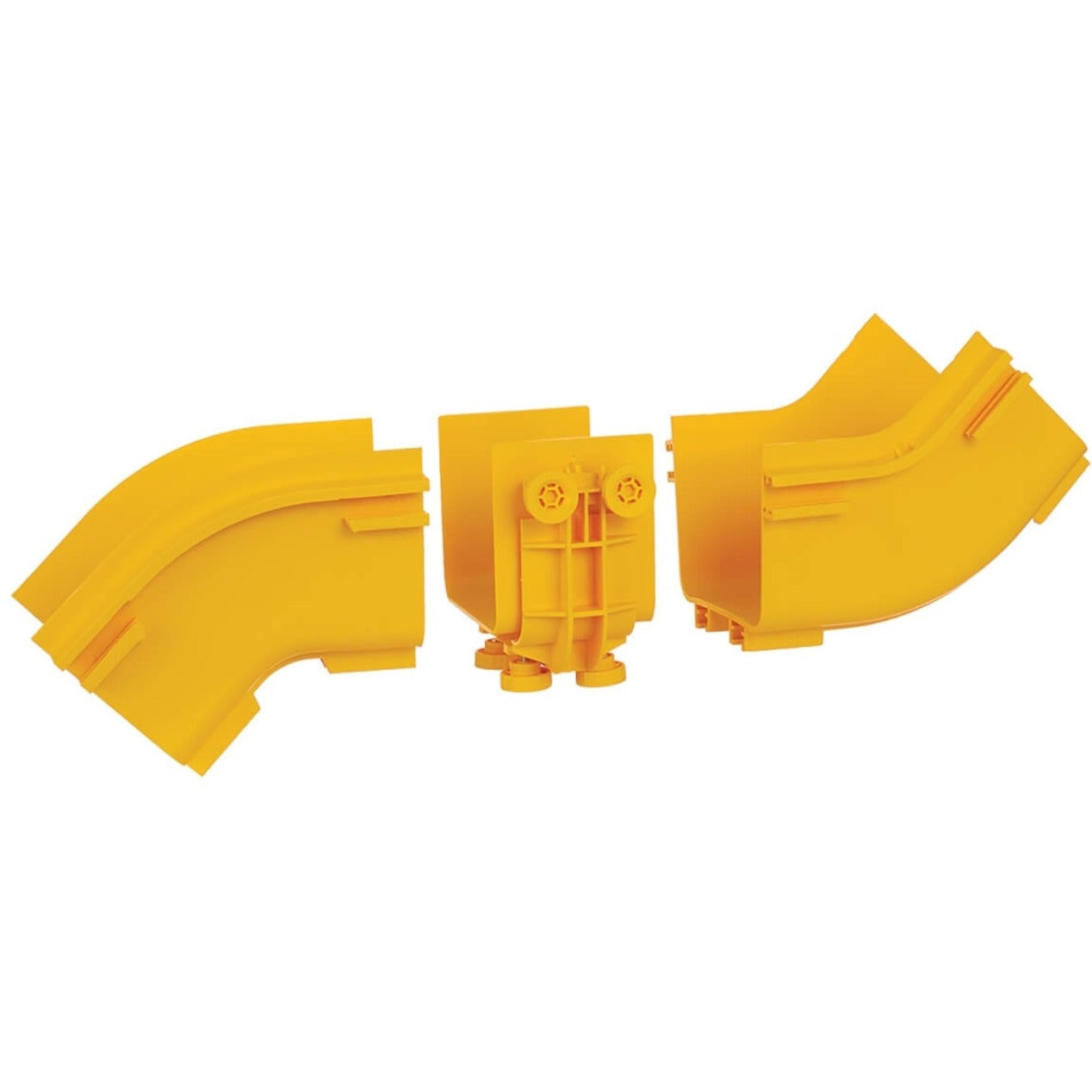 Exploded view of yellow cable ramp components showing assembly configuration-alternate-image6