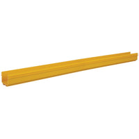 Yellow PVC straight channel section for fiber optic cable management, side view showing internal channel design-alternate-image1