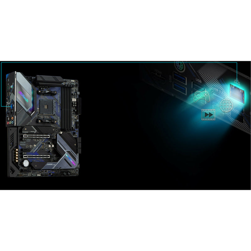 ASRock B550 Extreme4 motherboard with gaming feature highlights