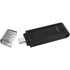 Kingston DataTraveler 70 USB-C flash drive with protective cap shown in black color-alternate-image1