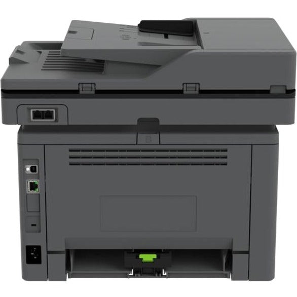 Rear view of Lexmark MX431adn printer showing network and USB connectivity ports-alternate-image2