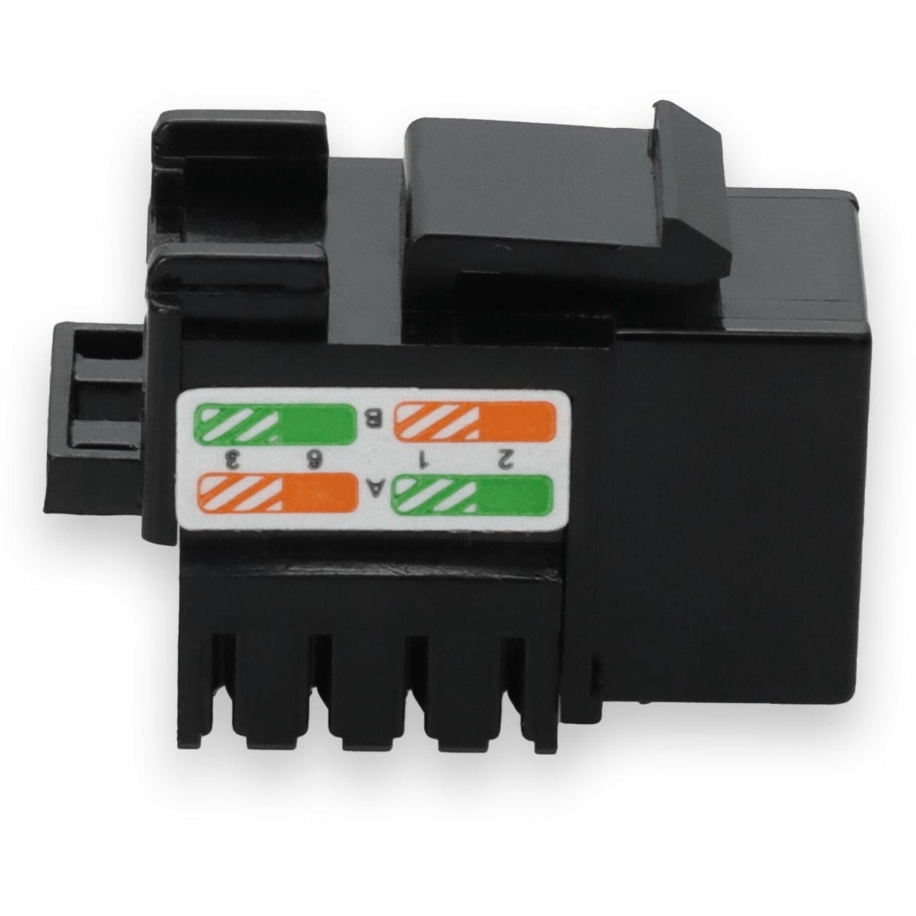 Side profile of Cat6A keystone jack showing angled design-alternate-image6