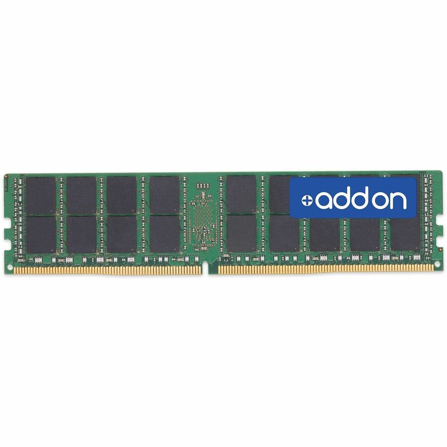 AddOn 32GB DDR4-2400MHz ECC Registered Memory Module with green PCB and black memory chips-alternate-image1