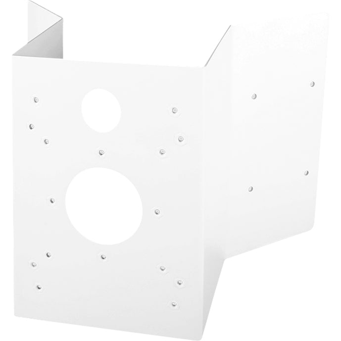 Digital Watchdog white aluminum corner and pole mount bracket with multiple mounting holes and camera positioning options-alternate-image1