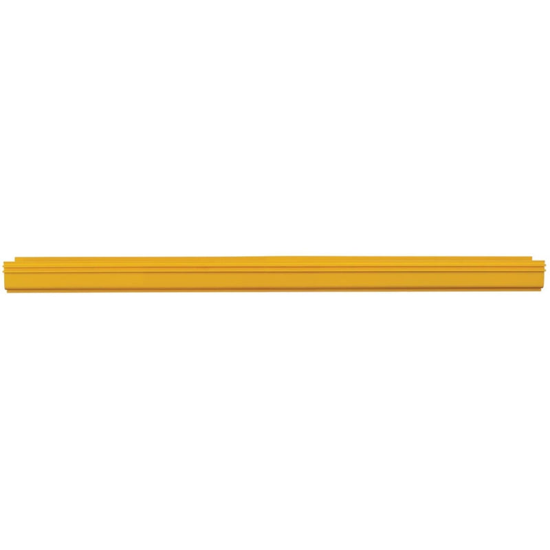 Full-length view of yellow straight cable channel