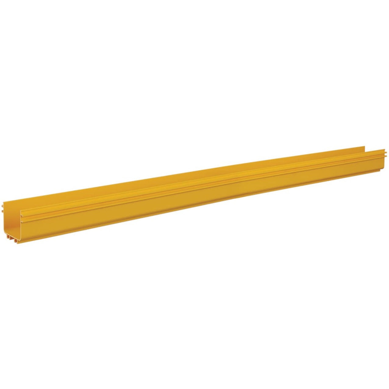 Front view of yellow PVC straight cable channel section-alternate-image1