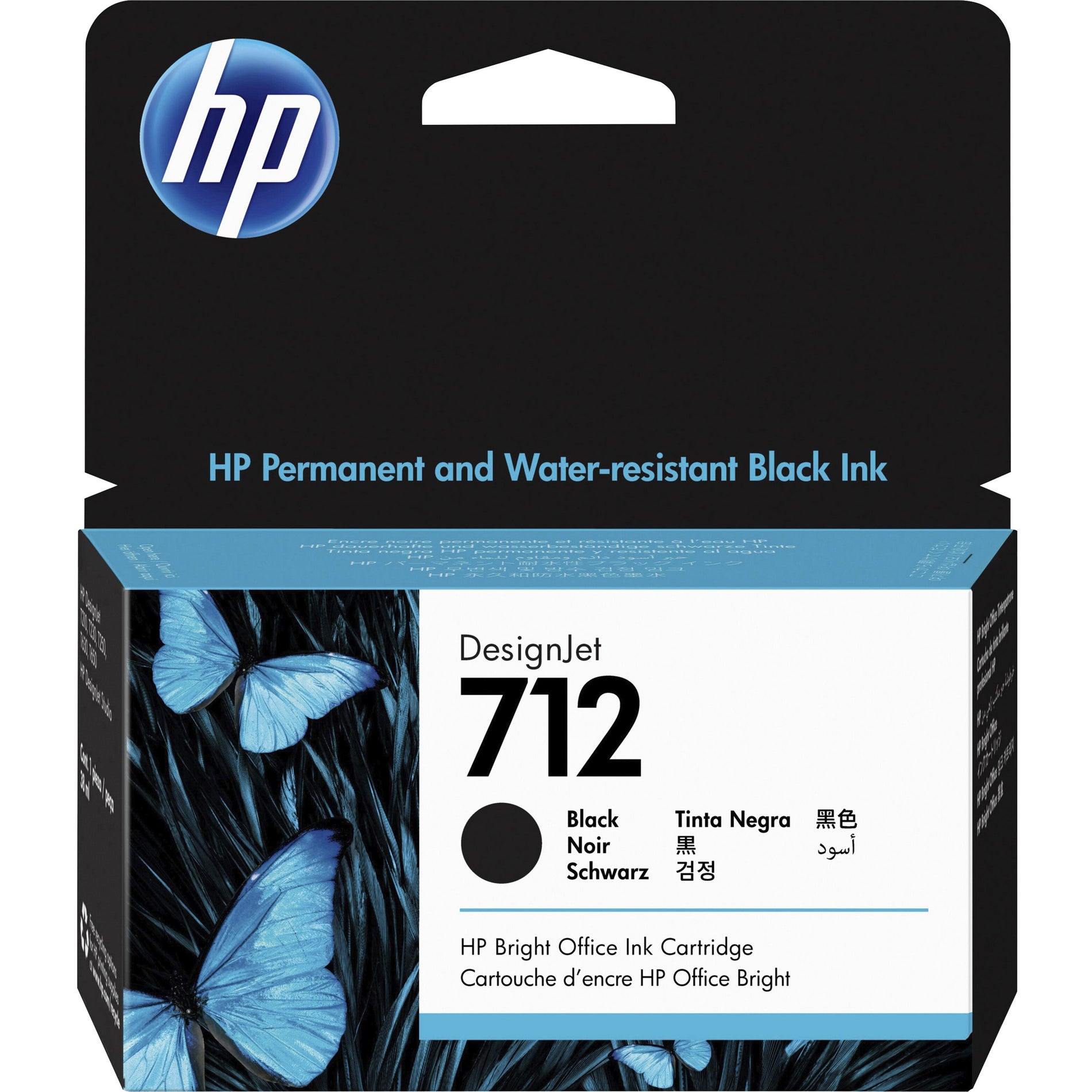 HP 712 Original Inkjet Ink Cartridge - Black - 1 Each (3ED70A)