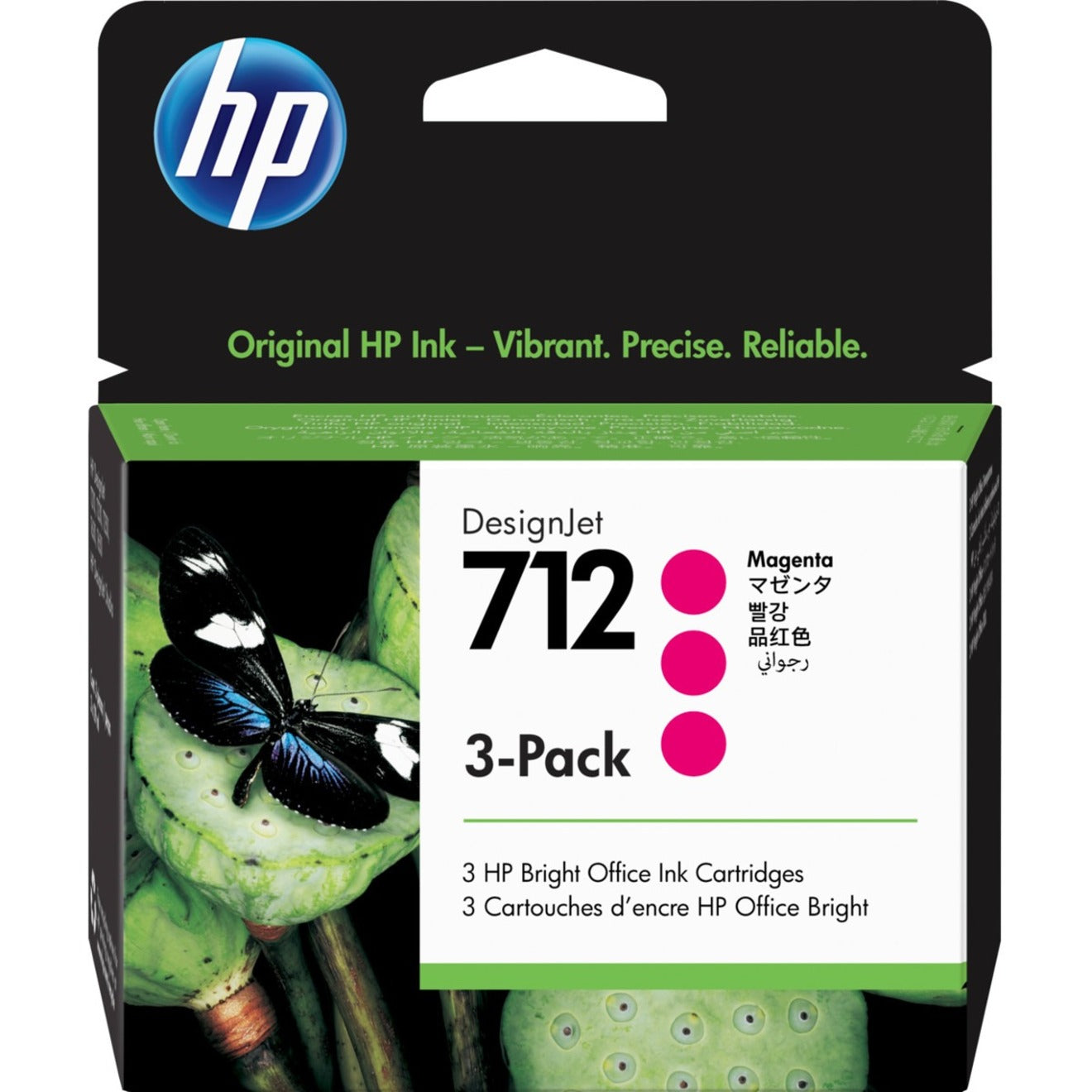 HP 712 Πρωτότυπη Κάρτα Μελάνης Inkjet - Μαγέντα - 3 / Πακέτο (3ED78A)