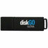 EDGE diskGO ULTRA black USB flash drive with blue logo branding shown from front view-alternate-image1