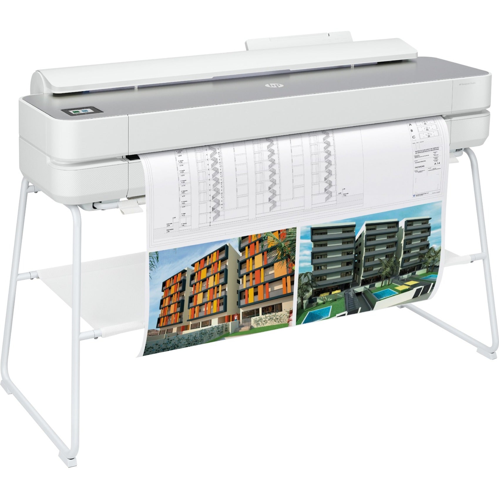 طابعة HP DesignJet Studio نافثة للحبر من نوع فورمات كبير - عرض طباعة 36" - ملون (5HB14C#B1K)