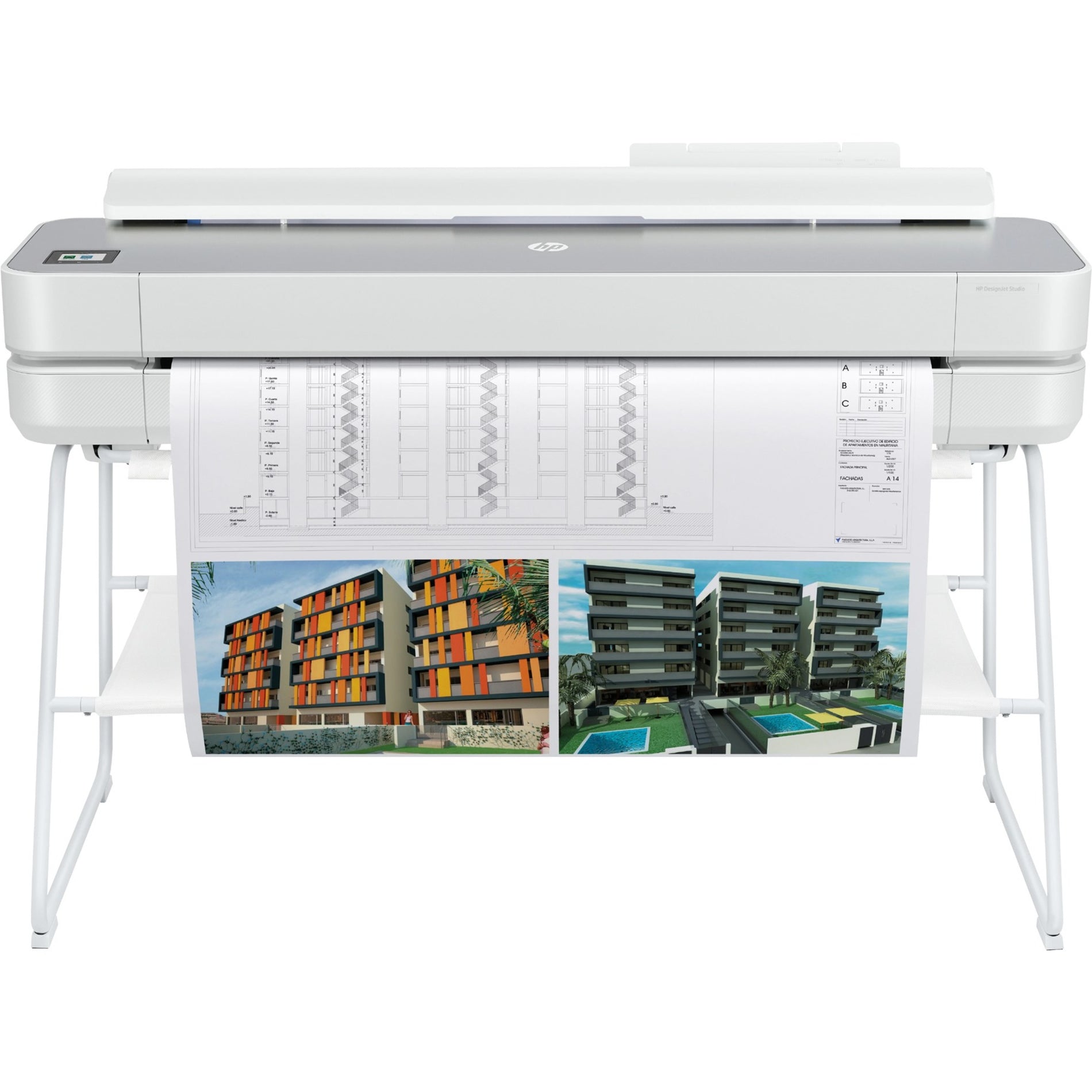 طابعة HP DesignJet Studio نافثة للحبر من نوع فورمات كبير - عرض طباعة 36" - ملون (5HB14C#B1K)