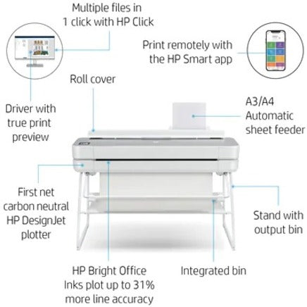 HP DesignJet Studio Stampante aInchiostro Grande Formato - Larghezza di Stampa 36" - Colore (5HB14C#B1K)