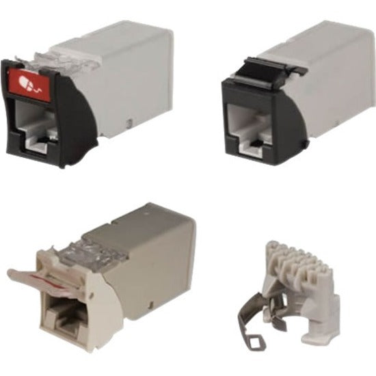 Multiple views of Z-MAX 6A UTP outlet termination system showing installation configurations and contact assembly-alternate-image2