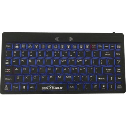 Seal Shield Seal Glow Silicone Wired Backlit Keyboard - Dishwasher Safe - US-ENGLISH / QWERTY / ANSI / Quick Connect USB / White (SW89G)