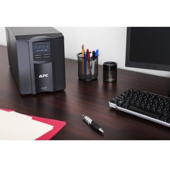 APC Smart-UPS on office desk with keyboard and office supplies showing workplace integration-alternate-image4