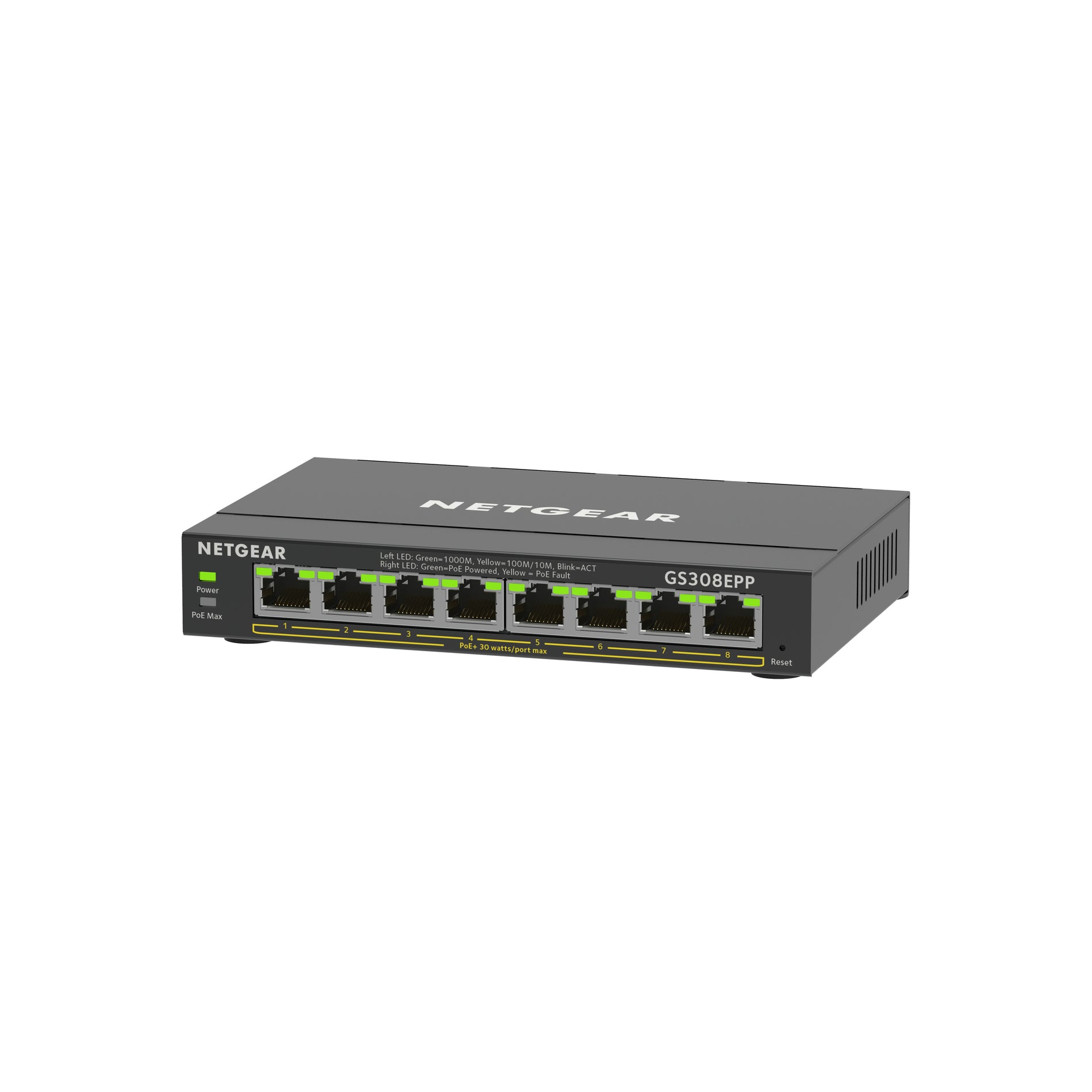 Netgear 8-Port Gigabit Ethernet PoE+ Smart Managed Plus Switch (GS308EPP-100NAS)