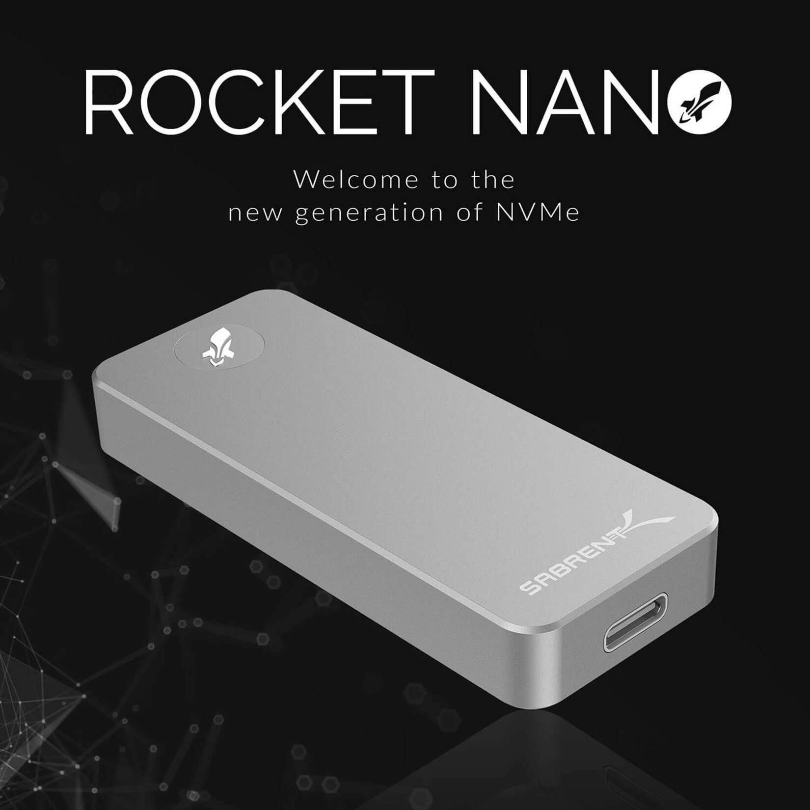 Sabrent ROCKET NANO 2TB USB 3.2 10GB/S EXT AL IN SILVER (SB-2TB-NANO)