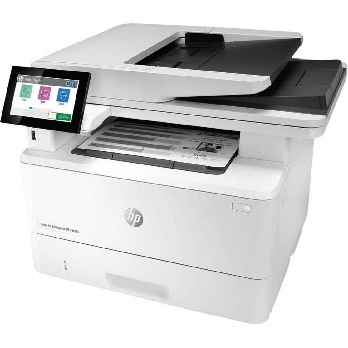 HP LaserJet M430f Laser Multifunctionele Printer-Zwartwit-Kopieer/Fax/Scanner-42 ppm Zwartwit Afdruk-1200x1200 Afdruk-Automatische Duplex Afdruk-100000 Pagina's Maandelijks-350 vellen Invoer-Kleur Scanner-600 Optische Scan-Zwartwit Fax-Gigabit Ethernet