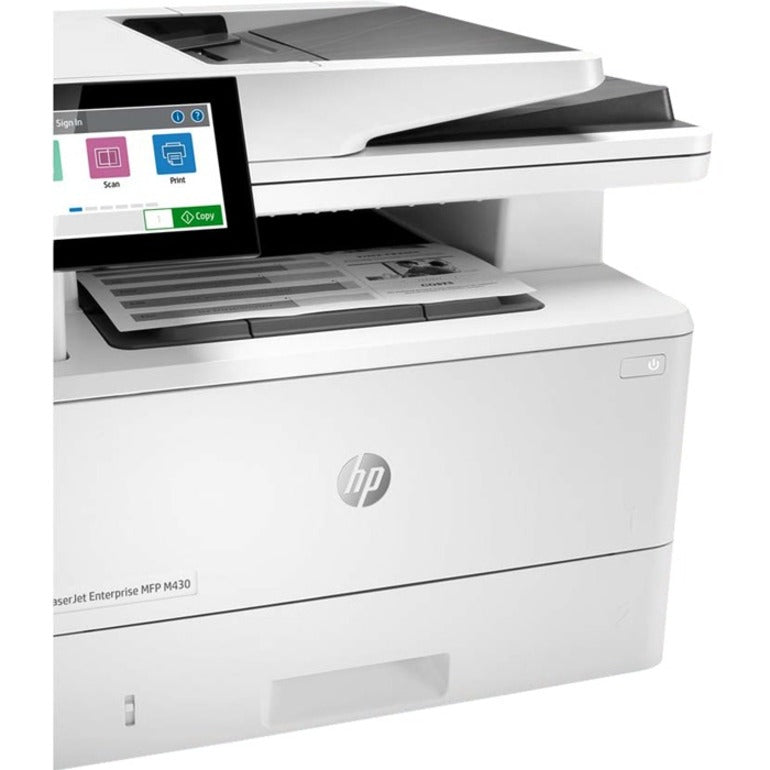 HP LaserJet M430f Laser Multifunctionele Printer-Zwartwit-Kopieer/Fax/Scanner-42 ppm Zwartwit Afdruk-1200x1200 Afdruk-Automatische Duplex Afdruk-100000 Pagina's Maandelijks-350 vellen Invoer-Kleur Scanner-600 Optische Scan-Zwartwit Fax-Gigabit Ethernet