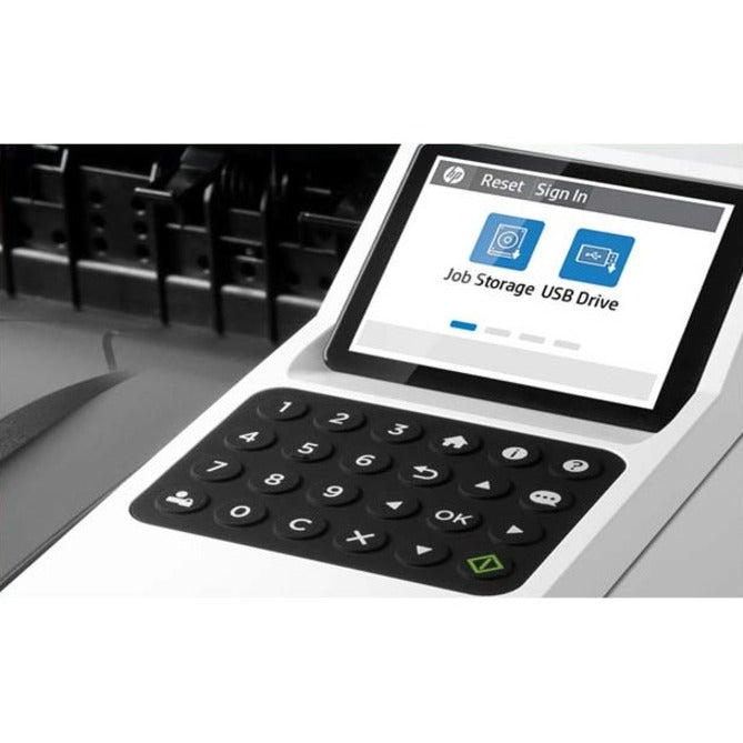 Close-up of HP LaserJet M430f numeric keypad and security features-alternate-image6