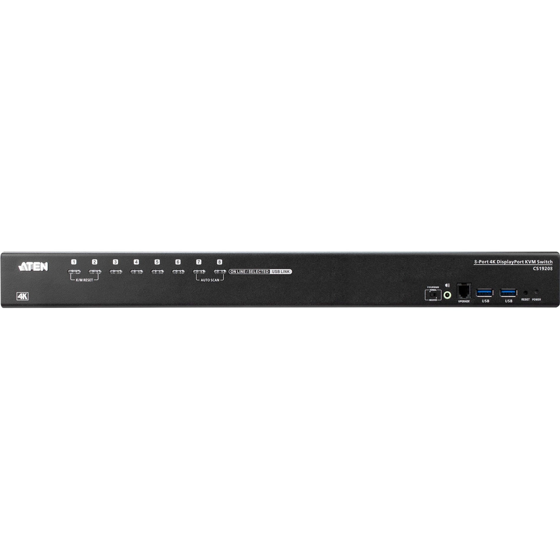 ATEN CS19208 8-Port USB 3.0 4K DisplayPort KVM Switch with Rack Mounting Kit