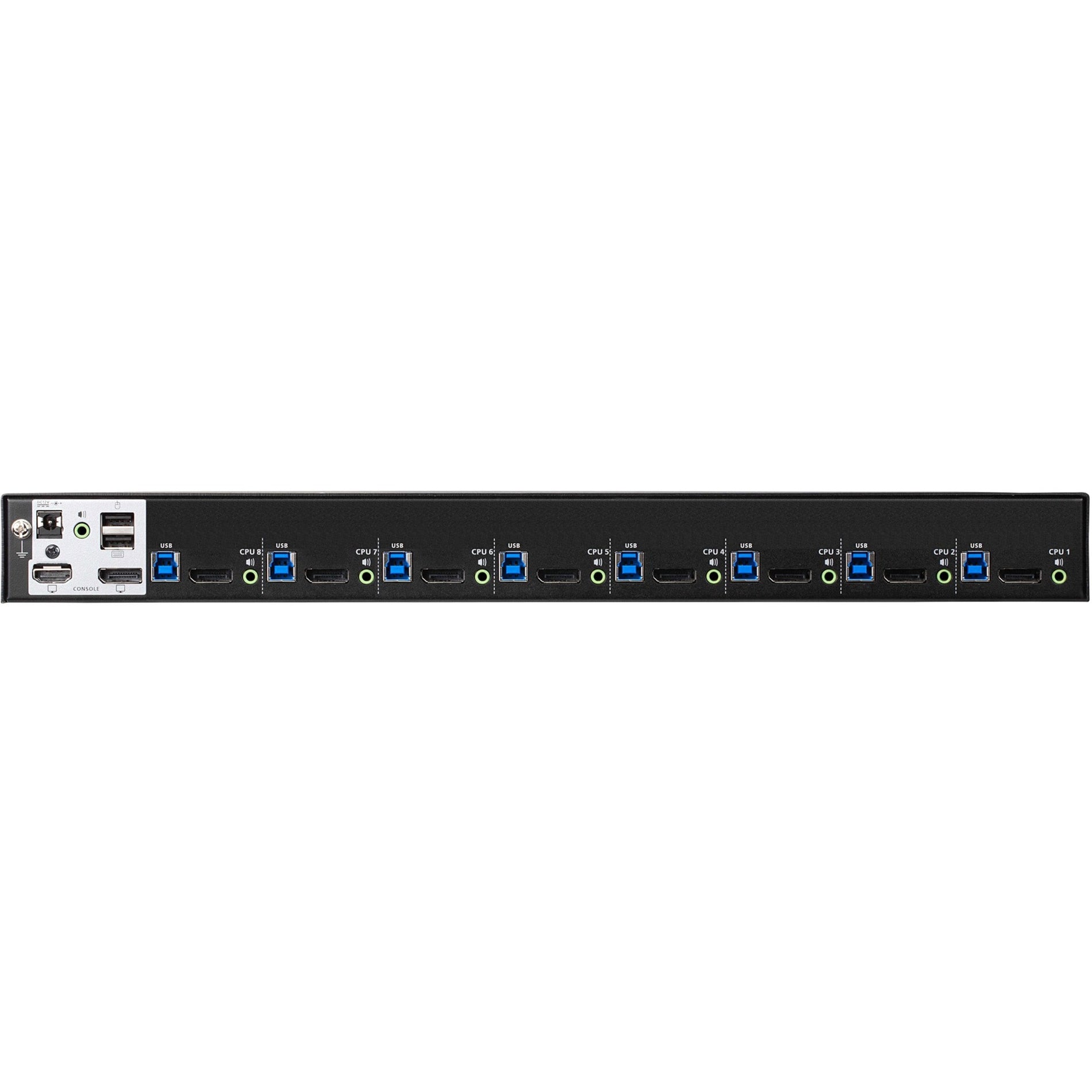 Detailed view of ATEN CS19208 port architecture and layout-alternate-image8