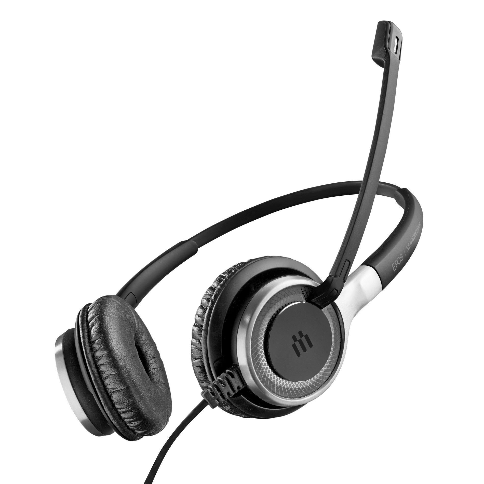 Angled view of EPOS headset showing balanced dual ear cup design-alternate-image10