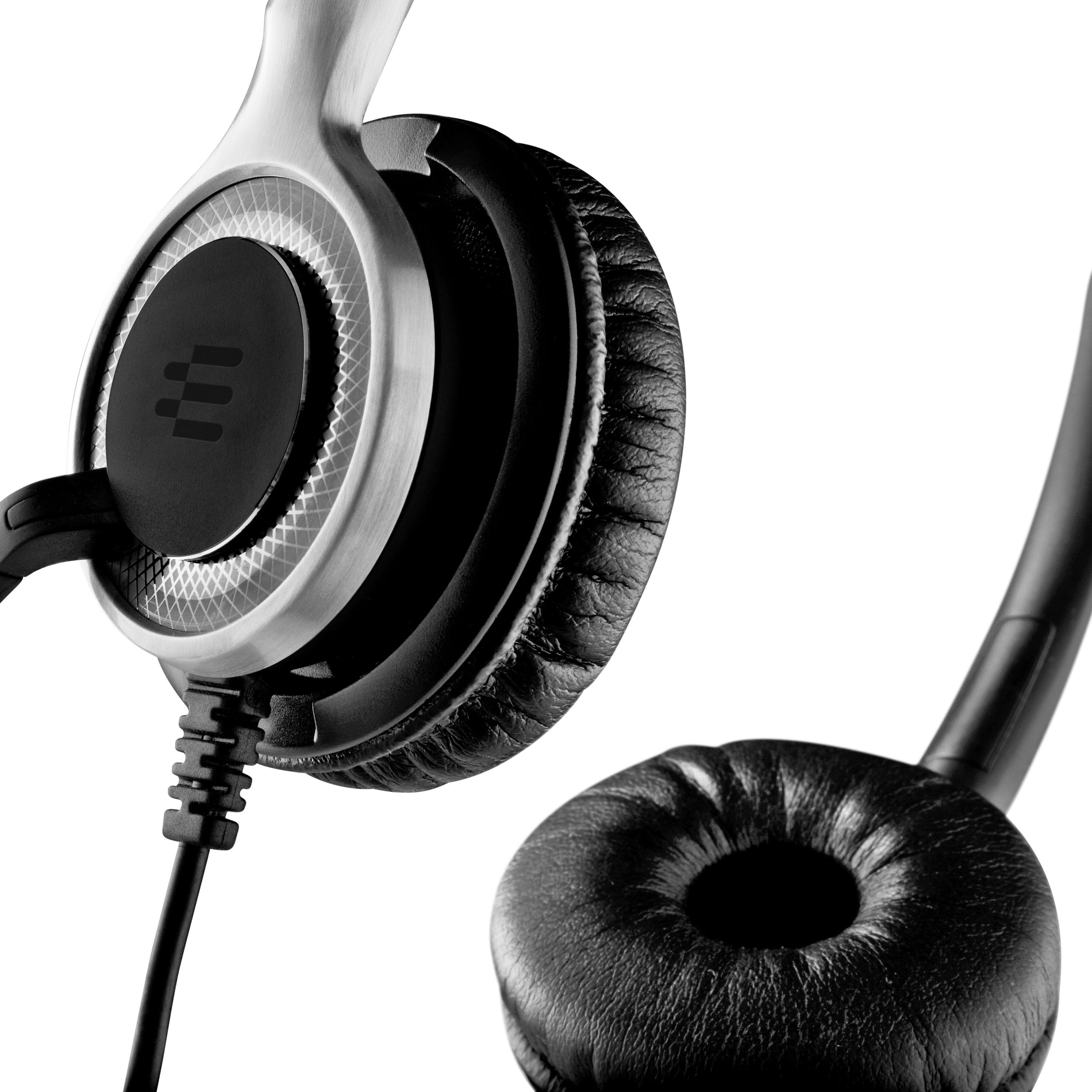 Detailed view of EPOS headset ear cup construction and acoustic components-alternate-image8