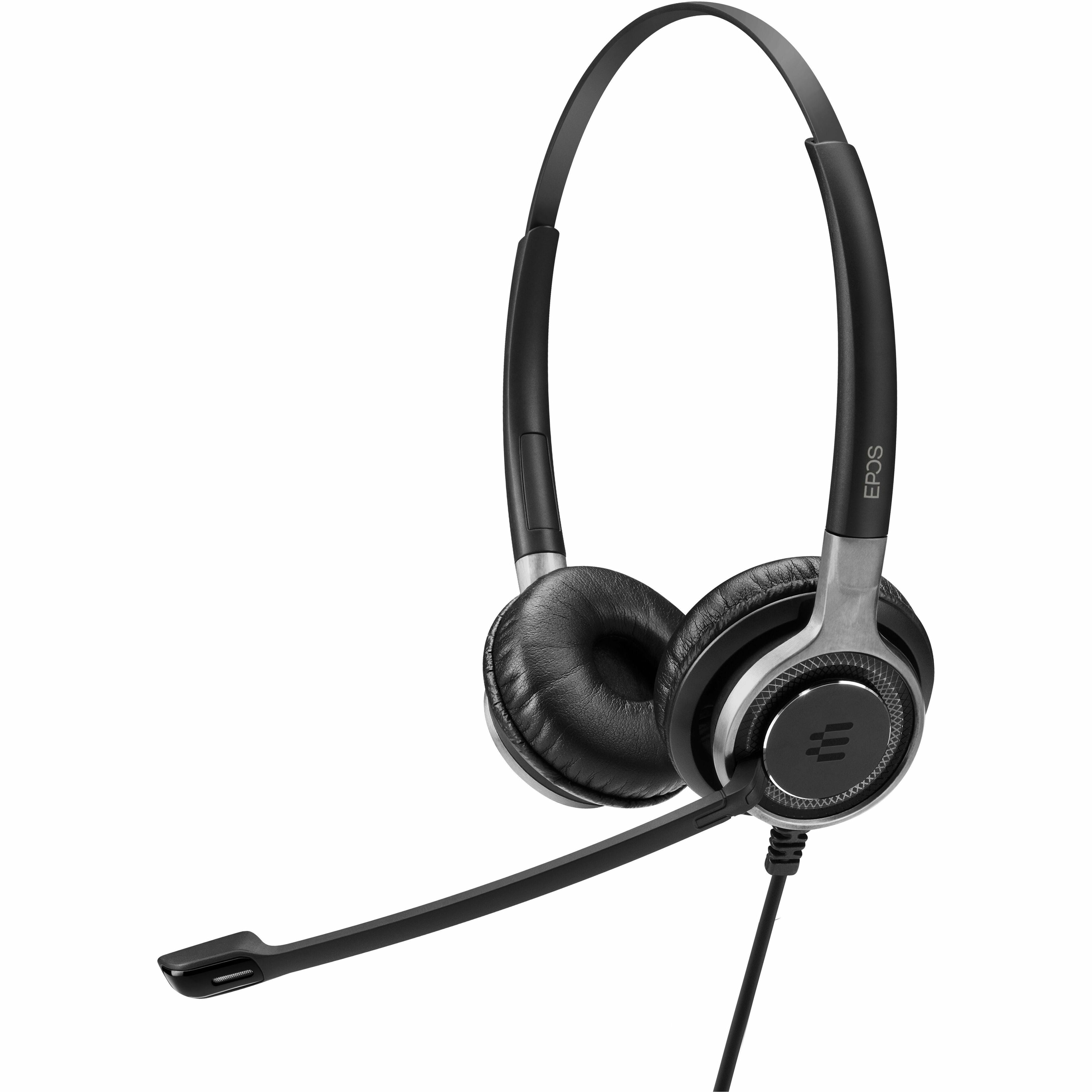 EPOS IMPACT SC 660 TC Professional Wired Stereo Headset, Binaural On-ear, Ultra Noise-Cancelling Mic, Telecoil Compatible, Fold-flat, Adjustable, Black/Silver - 1000641 (3 Year Warranty)