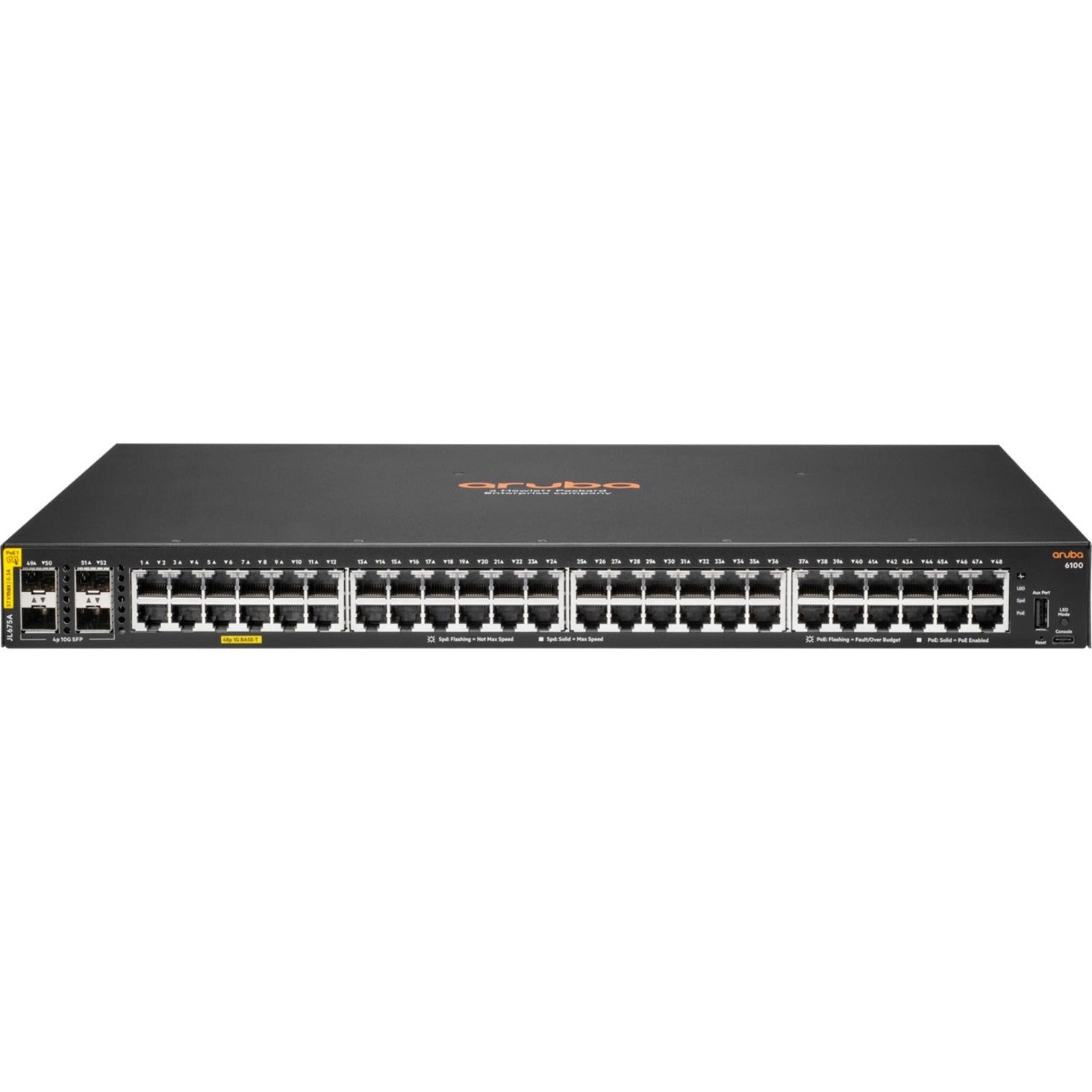 Aruba 6100 48G Class4 PoE 4SFP+ 370W Switch (JL675A)