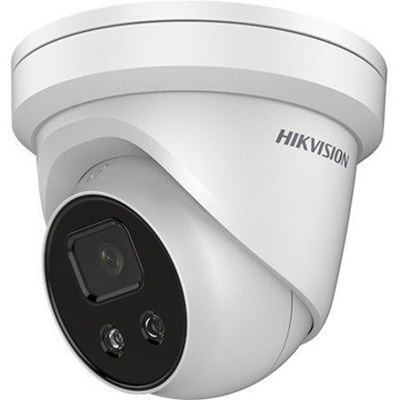 White Hikvision AcuSense turret security camera with dual IR illuminators and 5MP resolution sensor-alternate-image1