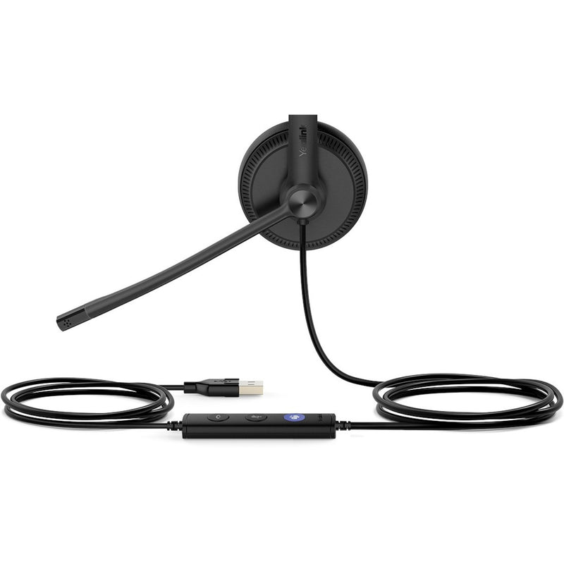 Yealink UH34 headset with inline controller and USB connection cable