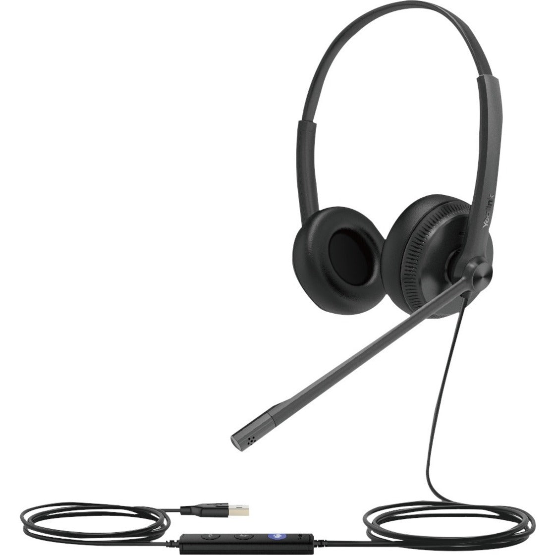 Yealink UH34 Dual UC Professional Headset, Binaural USB Wired, Noise Cancelling, Plug & Play, Unified Communications, LED Indicator, Comfortable Leather Ear-cups - UH34 DUAL UC Black (1 Year Warranty)