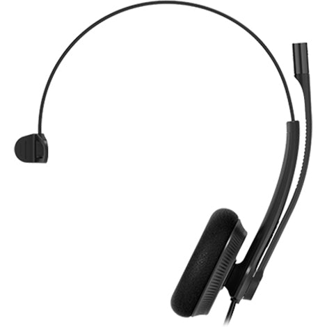 Side profile of Yealink UH34 MONO TEAMS headset showing single earpiece and adjustable microphone-alternate-image2