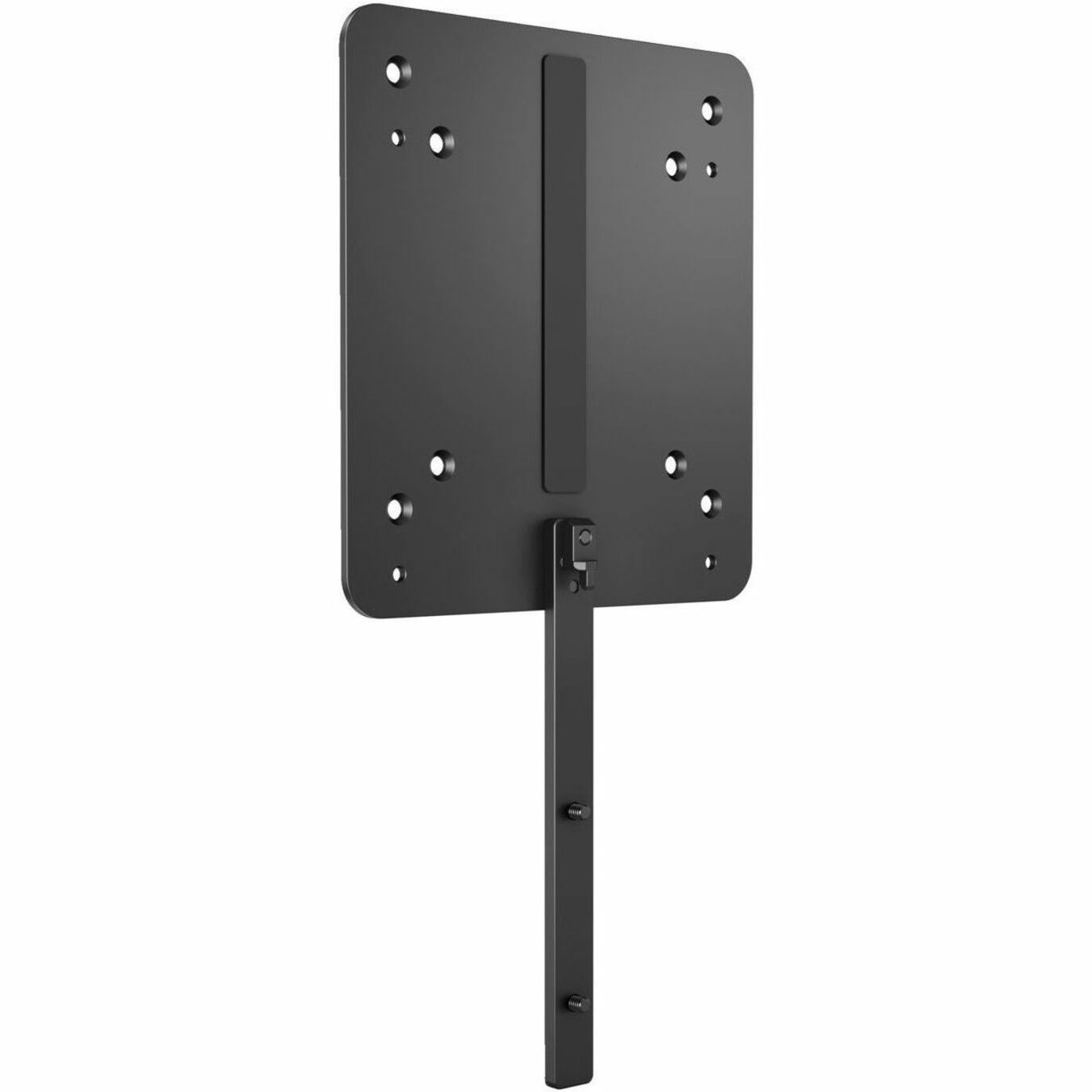 Front view of HP B550 PC Mounting Bracket showing mounting holes and vertical support arm-alternate-image1