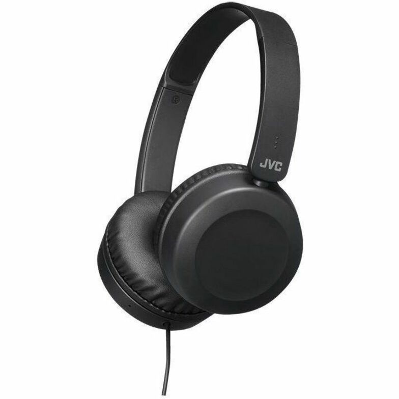 Side view of JVC HA-S31M black over-ear headphones showing cushioned earcup and headband design-alternate-image1