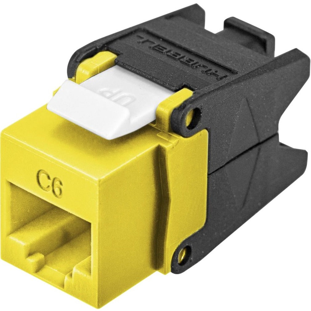 Hubbell HJU6Y CAT6 Jack with Cobra-Lock Termination, Yellow