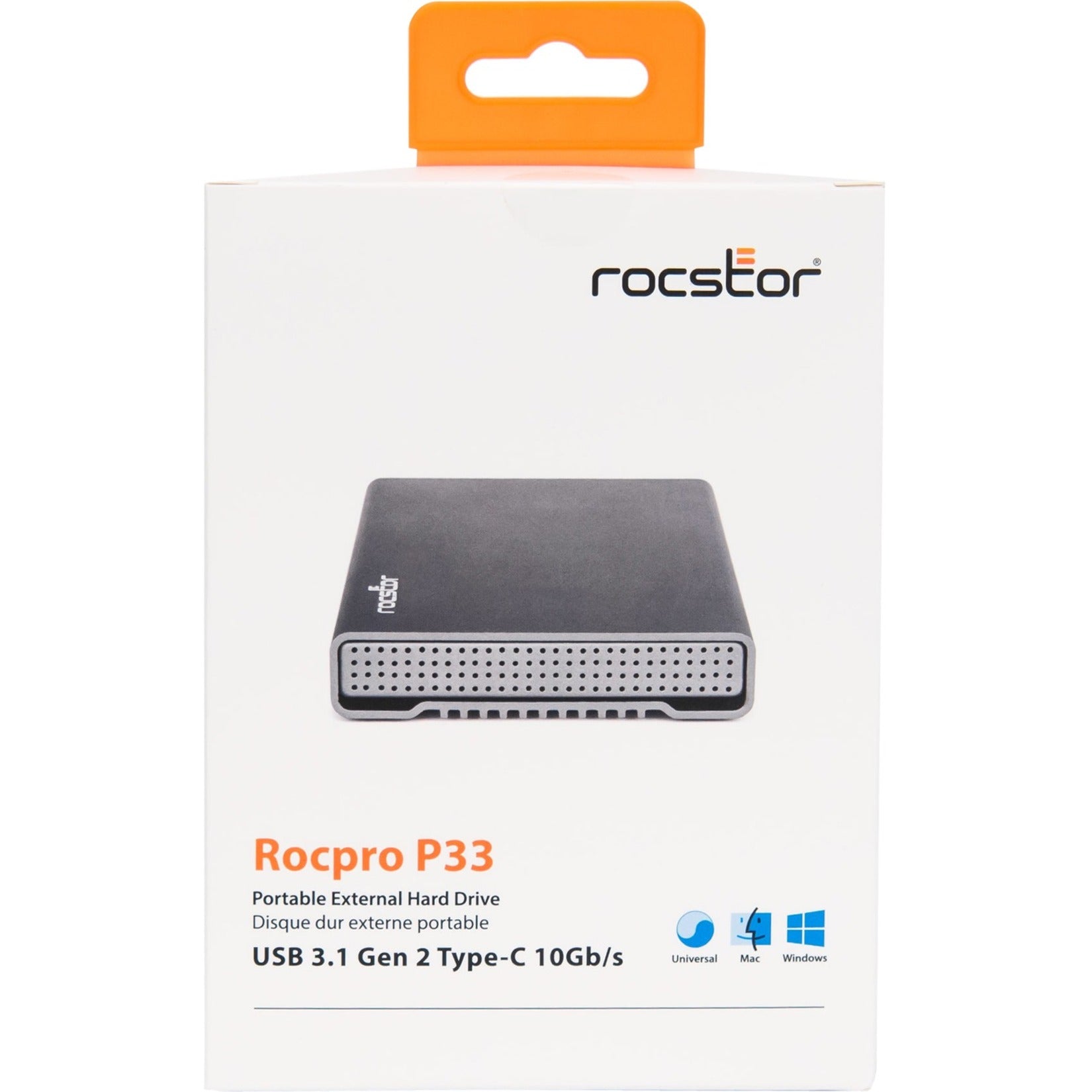 Rocstor 1TB ROCPRO P33 SSD USB 3.0/3.1 PORTABLE DRIVE (GP3610-01)