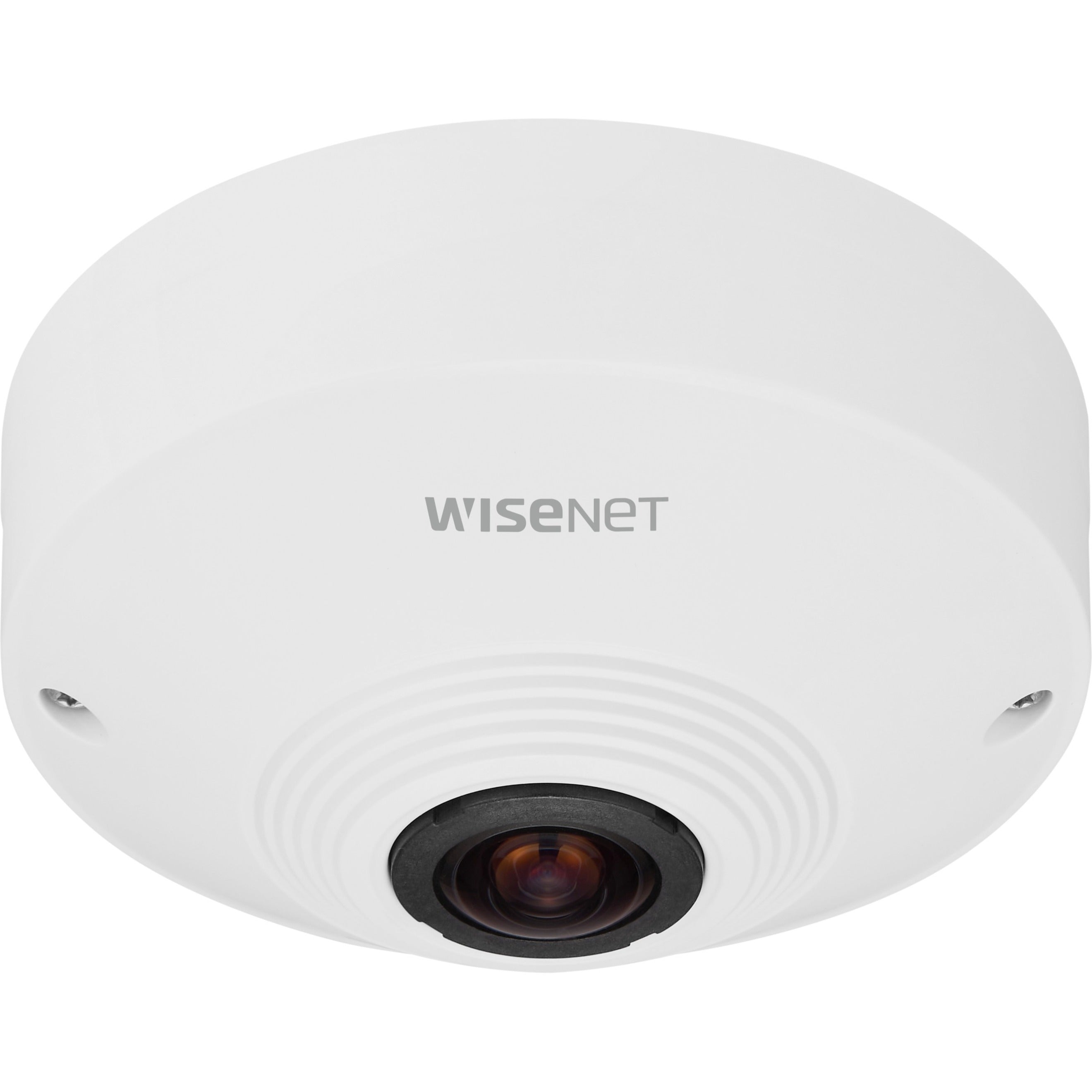 Wisenet Q Series 6MP Indoor Network Camera, 360° Fisheye, Fixed Lens, H.265/H.264, 2048x2048 Resolution, PoE, Motion Detection, Black - QNF-8010B (3 Year Warranty)