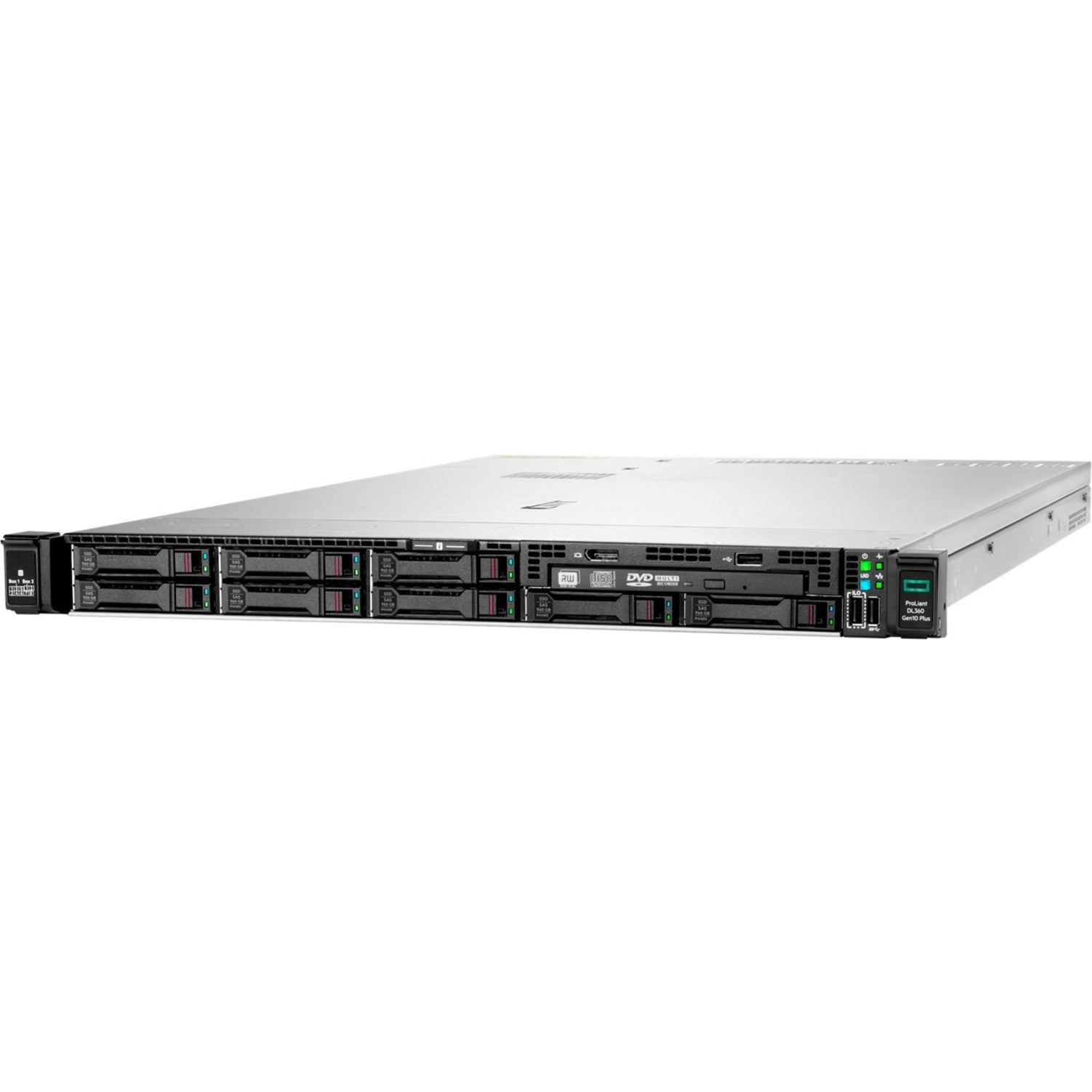 خادم HPE E ProLiant DL360 G10 Plus بسعة 1U - 1 x معالج Intel Xeon Silver 4314 بتردد 2.40 جيجاهرتز - 32 جيجابايت ذاكرة وصول عشوائي - وحدة تحكم SAS بسرعة 12 Gb/s (P39883-B21)