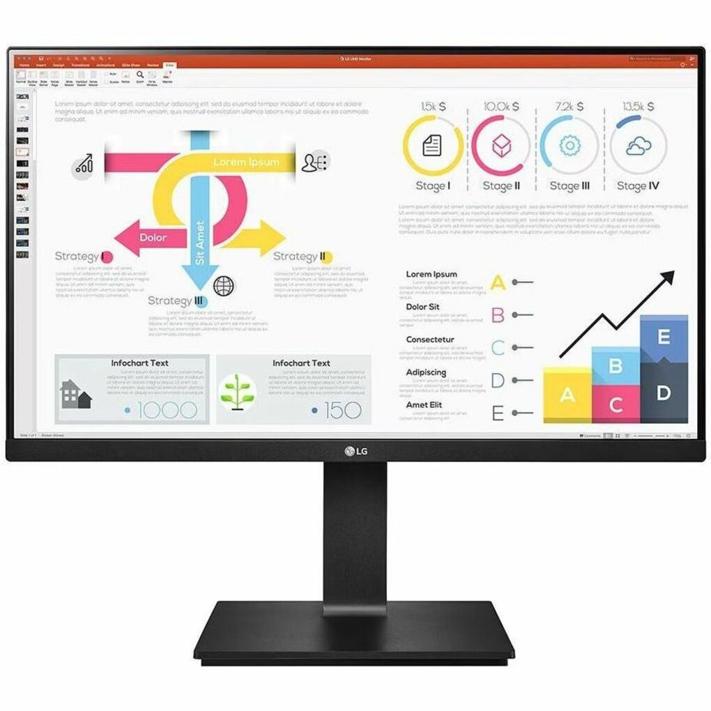 LG 24BP75Q-B 24 شاشة LCD WQHD، نطاق ديناميكي عالٍ (HDR)، USB، HDMI، USB نوع-C، DisplayPort، أسود